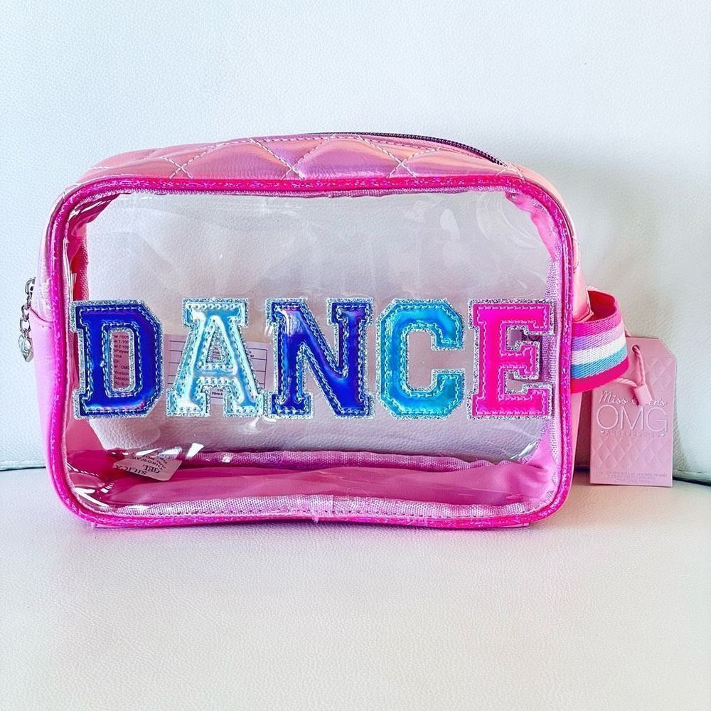 NWT Gorgeous Miss Gwen’s OMG Clear Colorful Graphic DANCE Makeup Cosmetic Bag